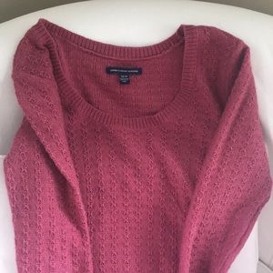 American Eagle Maroon/faded red Knit sweater dress